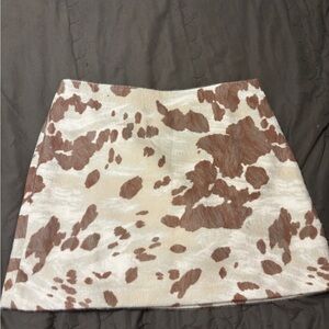 LOFT cow print skirt